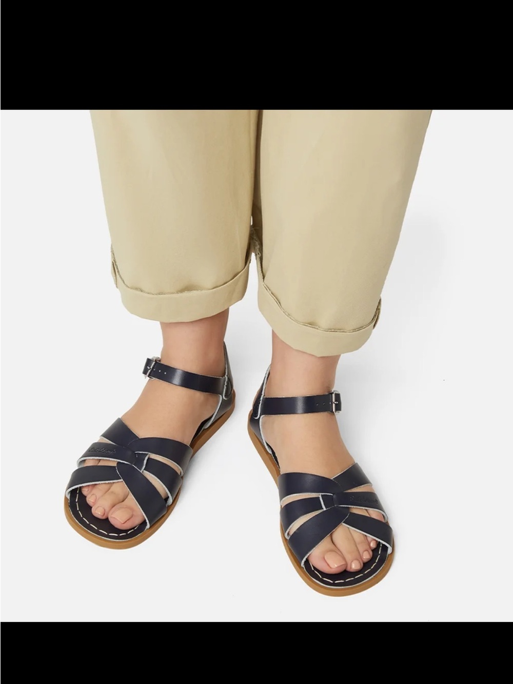Salt Water Sandals, Navy Leather, 7 - Picture 4 of 9